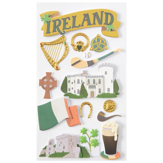 12 Pack: Ireland Dimensional Stickers by Recollections™